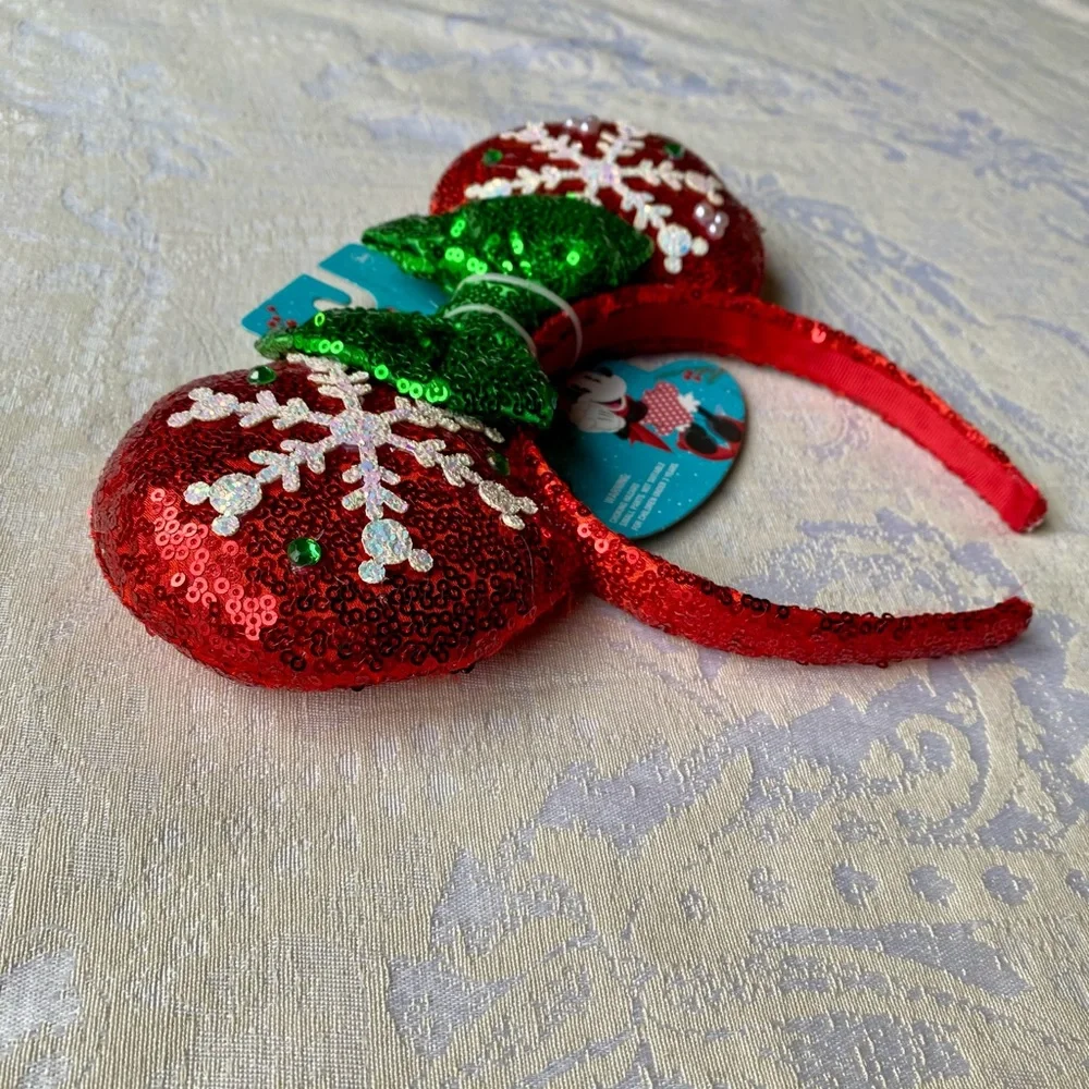 Disney Minnie Mouse Ears Holiday Headband New